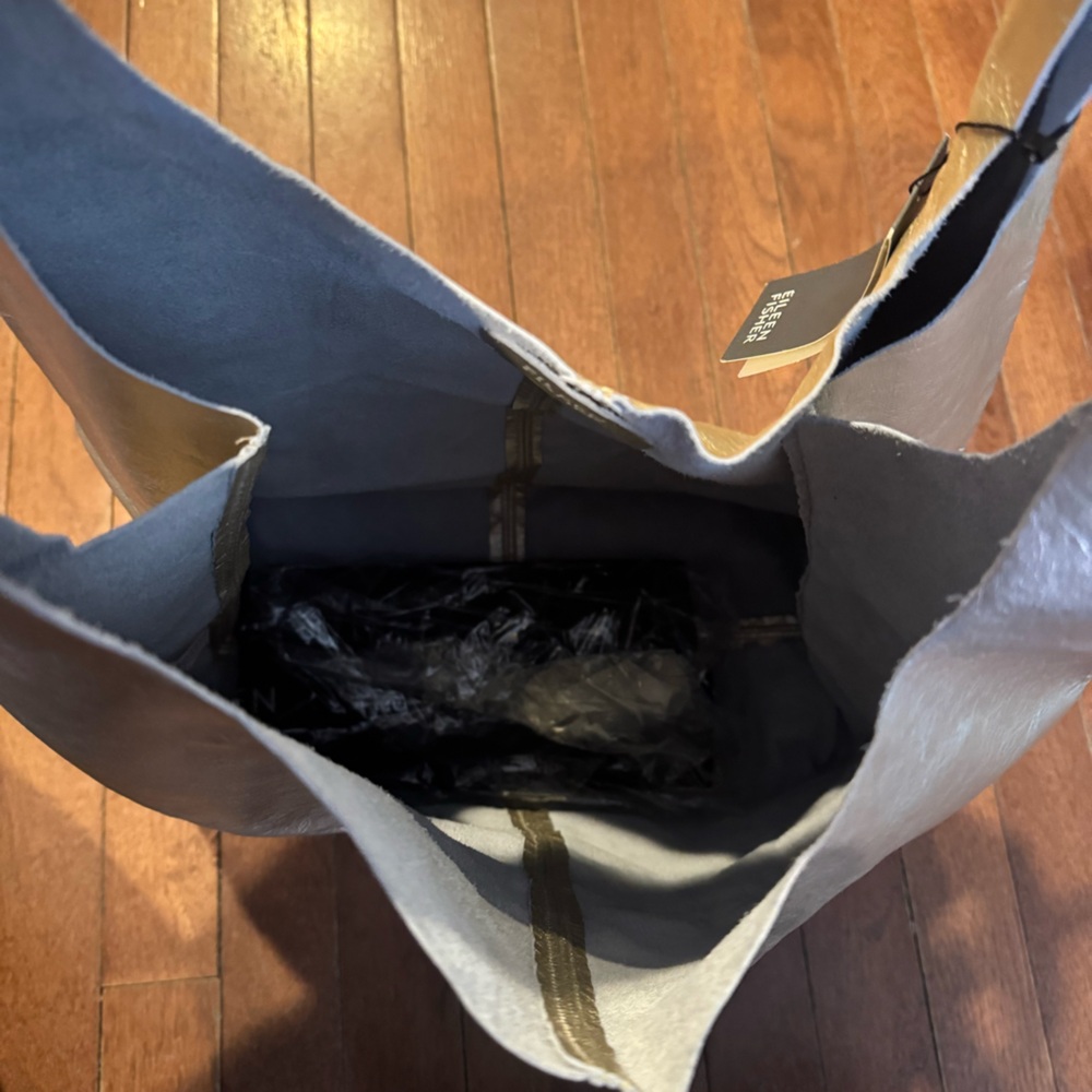 Eileen Fisher Slouchy Shopper Champagne Gold Tote Bag - Picture 5 of 7